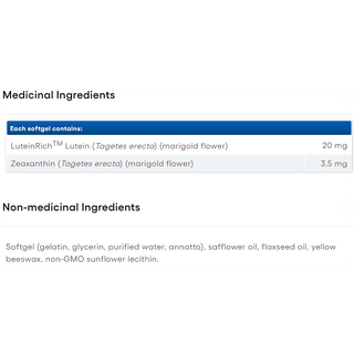 Natural Factors Lutein 20mg 60 Softgels