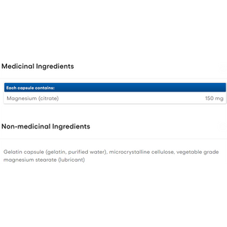 Natural Factors Magnesium Citrate 150mg 90 Capsules