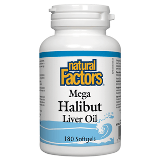 Natural Factors Mega Halibut Liver Oil 180 Softgels