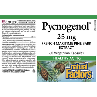 Natural Factors Pycnogenol 25mg 60 Veggie Caps