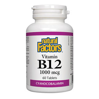 Natural Factors Vitamin B12 Cyanocobalamin 1000mcg 60 Tablets