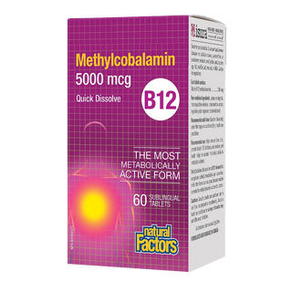 Natural Factors B12 Methylcobalamin 5000mcg 60 Tablets