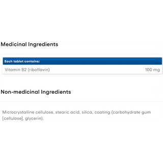 Natural Factors Vitamin B2 Riboflavin 100mg 90 Tablets