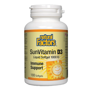 Natural Factors SunVitamin D3 1000 IU 180 Softgels