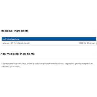 Natural Factors Sun Vitamin D3 1000 IU 90 Tablets