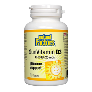 Natural Factors Sun Vitamin D3 1000 IU 90 Tablets