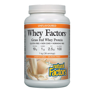 Natural Factors Whey Factors Grass Fed Whey Protein Unflavoured 1kg