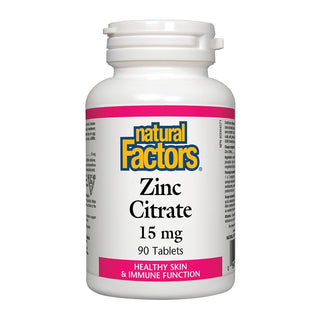 Natural Factors Zinc Citrate 15mg 90 Tablets