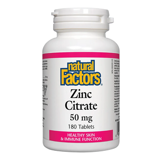 Natural Factors Zinc Citrate 50mg 180 Tablets