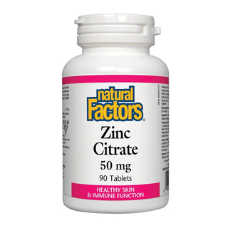 Natural Factors Zinc Citrate 50mg 90 Tablets