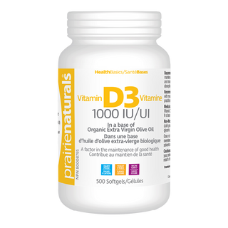 Prairie Naturals Vitamin D3 1000 IU 500 Softgels