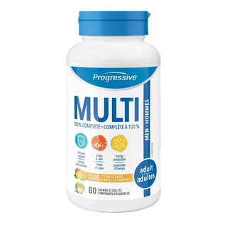 Progressive Multi Adult Men Natual Citrus 60 Chewable Tablets