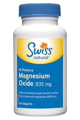 Swiss Magnesium Oxide Hi Potency 835mg 90 Tablets