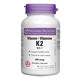 Preferred Nutrition Vitamin K2 100mcg 60 Veggie Caps