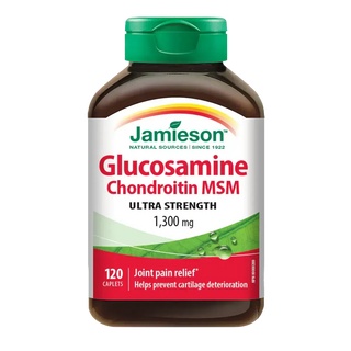 Jamieson Glucosamine Chondroitin MSM 1300mg Ultra Strength 120 Caplets