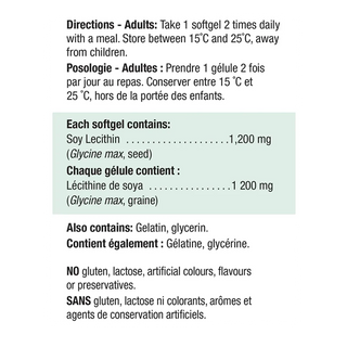 Jamieson Lecithin 1200mg 100 Softgels