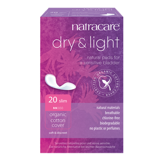 NatraCare Organic Cotton Cover Dry & Light 20 Slim Pads