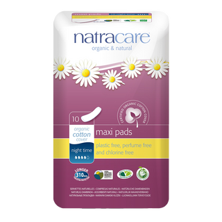 Natracare Organic & Natural Maxi Pad Night Time 10 Pads