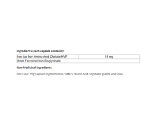 Now Iron Bisglycinate 18mg 120 Veggie Caps