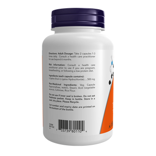 Now L-Lysine 500mg 250 Capsules