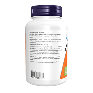 Now L-Lysine 1000mg 100 Tablets