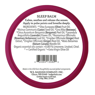 Badger Organic Sleep Balm Lavender & Bergamot 56g