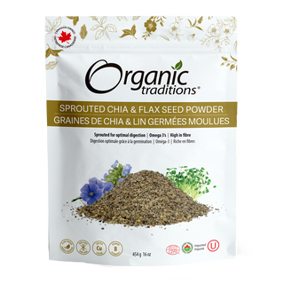 Organic Traditions Sprouted Chia & Flax Seed Powder 454g