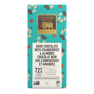 Endangered Species Dark Chocolate Cranberries & Almonds 85g