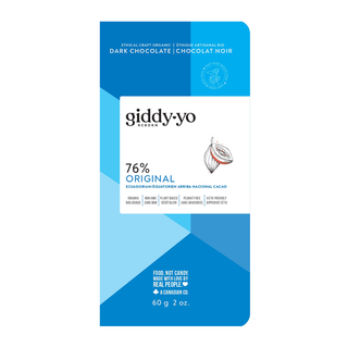 Giddy Yoyo Organic 76% Dark Chocolate Bar Original 60g