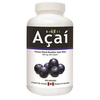 Brazil Acai Freeze-Dried Max 500mg 200 Veggie Capsules