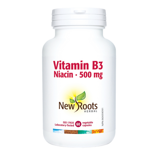 New Roots Vitamin B3 Niacin 500mg 60 Veggie Caps