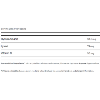 AOR Lysine, Vitamin C & Hyaluronic Acid 224mg 60 Veggie Caps