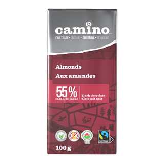 Camino Dark Chocolate Bar Almonds 55% 100g