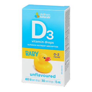 Platinum Naturals Baby Vitamin D3 Drops 400 IU Unflavoured 15mL