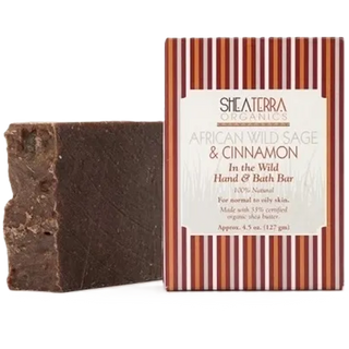 Shea Terra Organics Hand & Bath Bar African Wild Sage & Cinnamon 127g