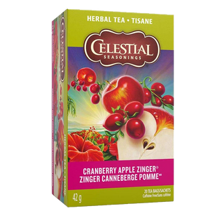 Celestial Seasonings Cranberry Apple Zinger 20 Tea Bags