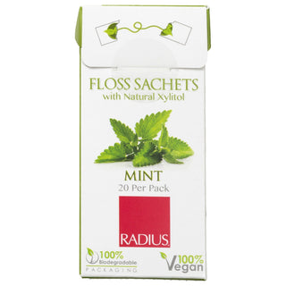 Radius Toothbrush Xylitol Mint Floss Sachet 20 Packs