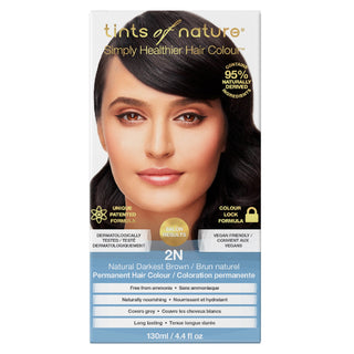 Tints of Nature Hair Colour Permanent Natural Darkest Brown 2N 130mL