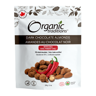 Organic Traditions Dark Chocolate Almonds With Chili 100g