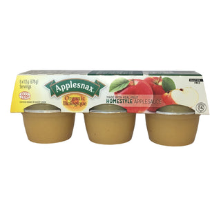 AppleSnax Organic Applesauce Cups Homestyle 6 x 113g