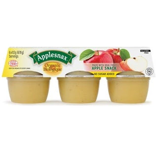 Applesnax Organic Applesauce Cups Unsweetened 6 x 113g