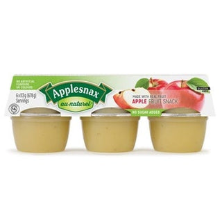 Applesnax Applesauce Cups Apple Fruit Unsweetened 6 x 113g