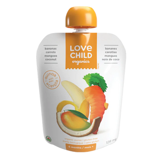 Love Child Organic Puree Banana Carrot Mangoe & Coconut128mL