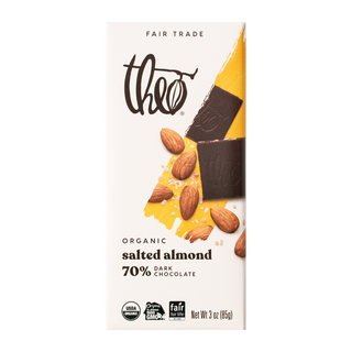 THEO Dark Chocolate Bar Salted Almond 70% 85g