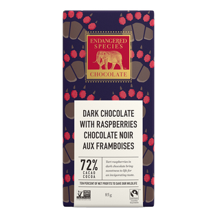 Endangered Species Dark Chocolate With Raspberries 85g