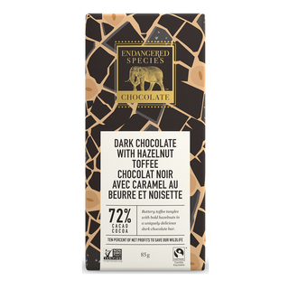 Endangered Species Dark Chocolate With Hazelnut Toffee 85g