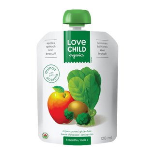 Love Child Organic Puree Apples Spinach Kiwi & Broccoli 128mL