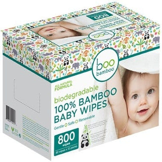 Boo Bamboo Biodegradable 100% Bamboo Baby Wipes 10 x 80 Wipes