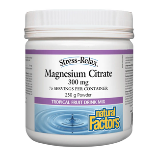 Natural Factors Magnesium Citrate 300mg Tropical Fruit 250g