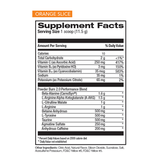 Rivalus Powder Burn 2.0 Orange Slice 35 Servings